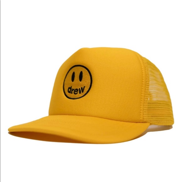drew house Yellow Smiley Trucker Hat - Picture 1 of 4